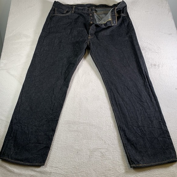Levi's Other - Levis 501 Jeans Mens 46x34(46x32) Black Button Fly Straight Denim 100% Cotton